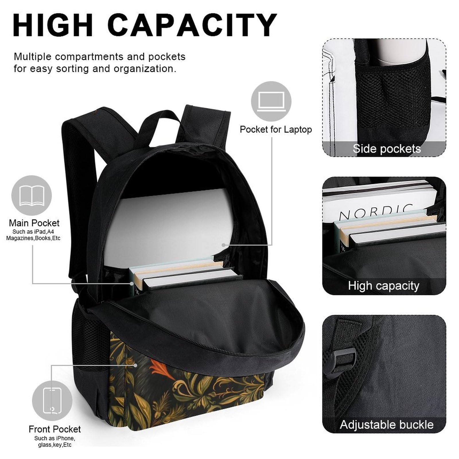 Sac à Dos Chat Primaire Élèves avec Lunch Bag et Trousse, Ensemble Cartable Chaton CP CE1 CE2 pour École Quotidienne