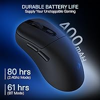 Vista 5 de Redragon M998 - Mouse inalámbrico ligero para juegos con base de carga magnética RGB, BT/2.4G inalámbrico/con cable, 24000 DPI, 6 botones