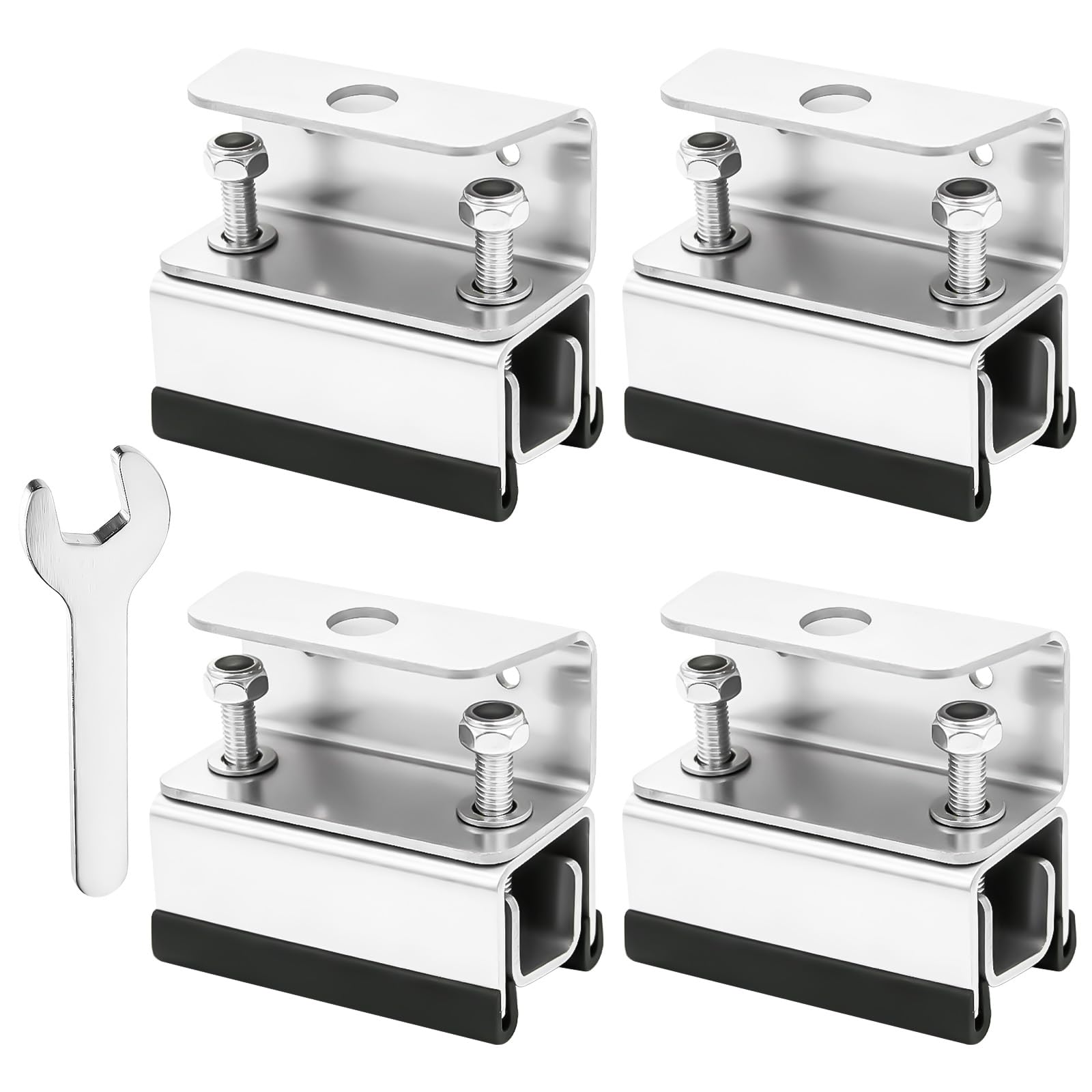 Set di 4 supporti per barre portatutto: in acciaio inox ad alte prestazioni, kit di montaggio per camper, impianti fotovoltaici