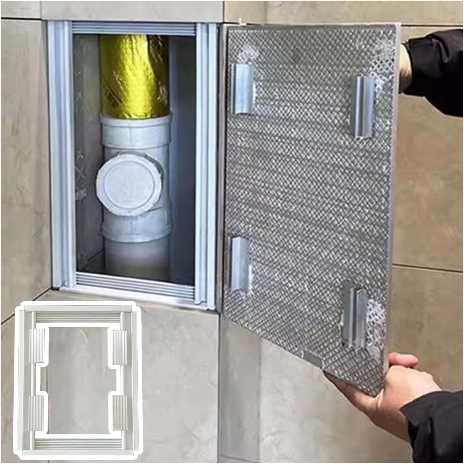 Hidden Tile Access Panel For Floor Wall Ceiling, Tile-ready Design Access Panel For Renovation, Seamless Access Vent Door Panel(20x31in(500x800mm))