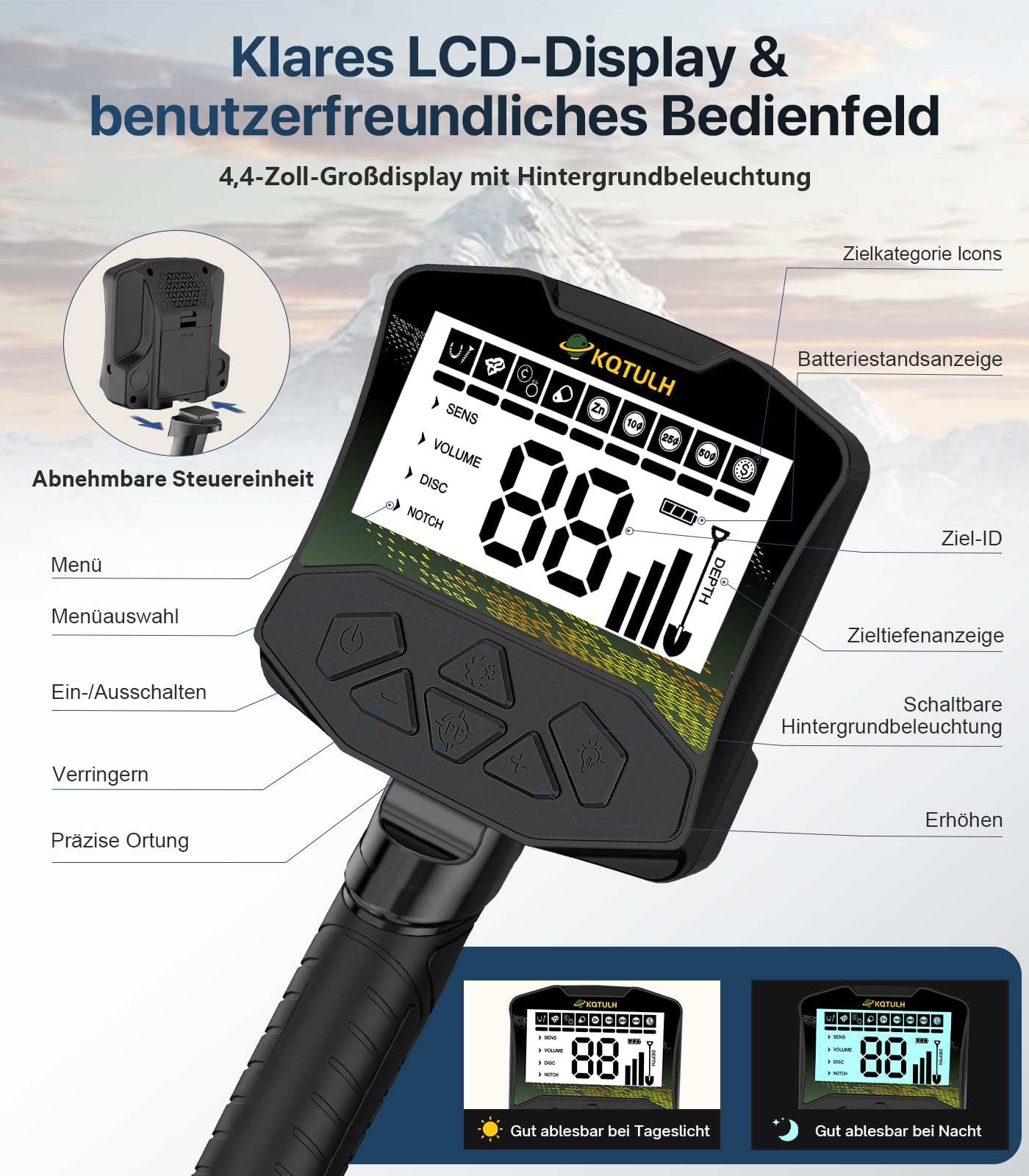 Metalldetektor – Hochpräziser Metallsuchgerät für Erwachsene mit 32,5 cm hter Suchspule, fortschrittlicher DSP-Chip, All-Metal & Disc Modes, ideal für Strand&Schatzsuche im Freien,Geschenk für Männer