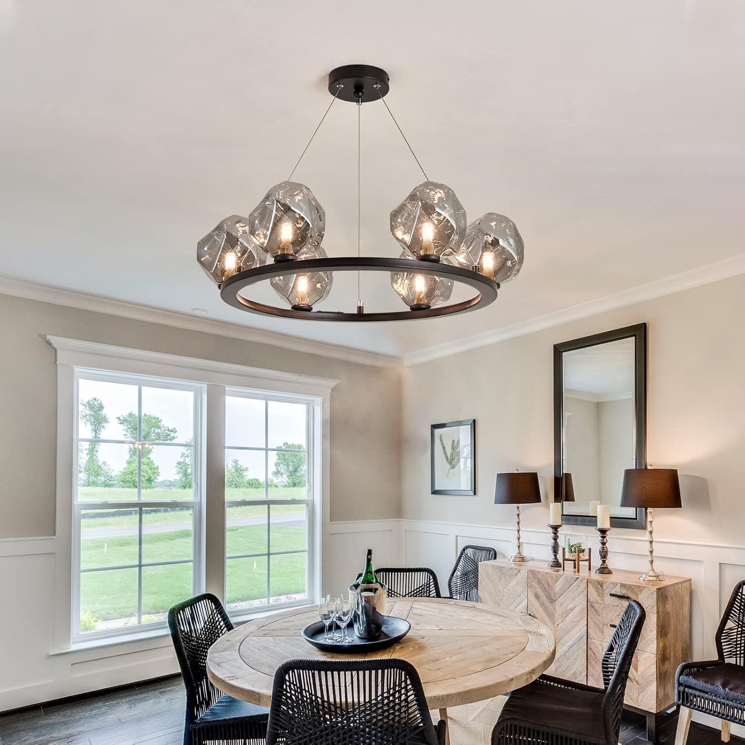 モダンシーリングライト 6灯 メタルガラス製 モダンシーリングライト 6灯 メタルガラス製