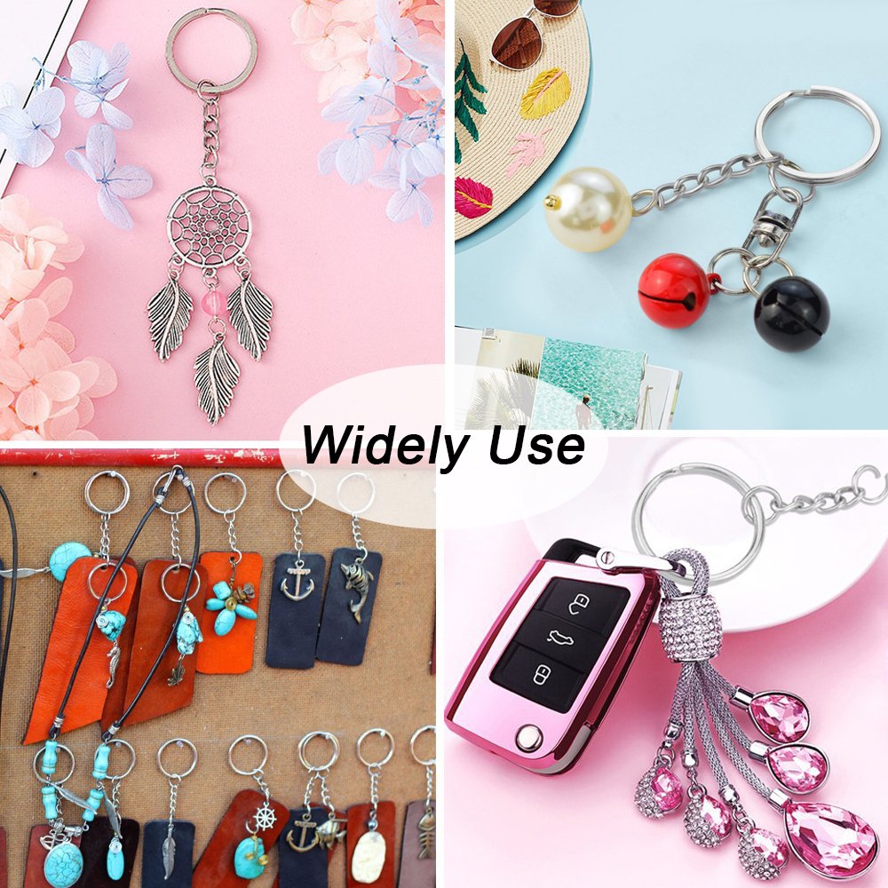 100 Anelli Portachiavi Divisibili In Lega Di Zinco - Oro Rosa 25mm Per Fai Da Te E Artigianato