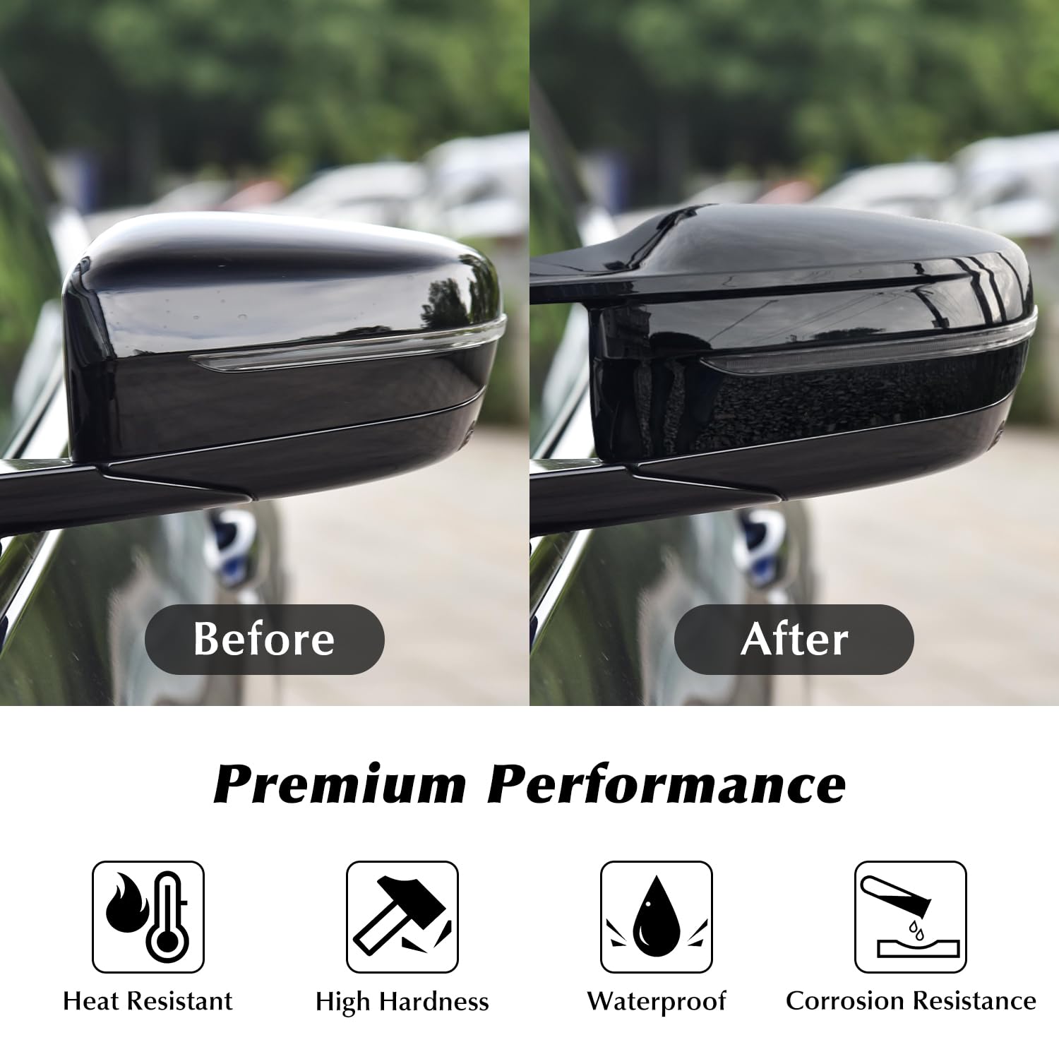Coperchio Dello Specchio Laterale, Ricambio per Specchietto Retrovisore Compatibile con G20 G21 G28 G22 G23 G30 G38 G11 G12 G15 G16 Solo per Auto con Timone Sinistro, Nero Lucido, 2 Pezzi