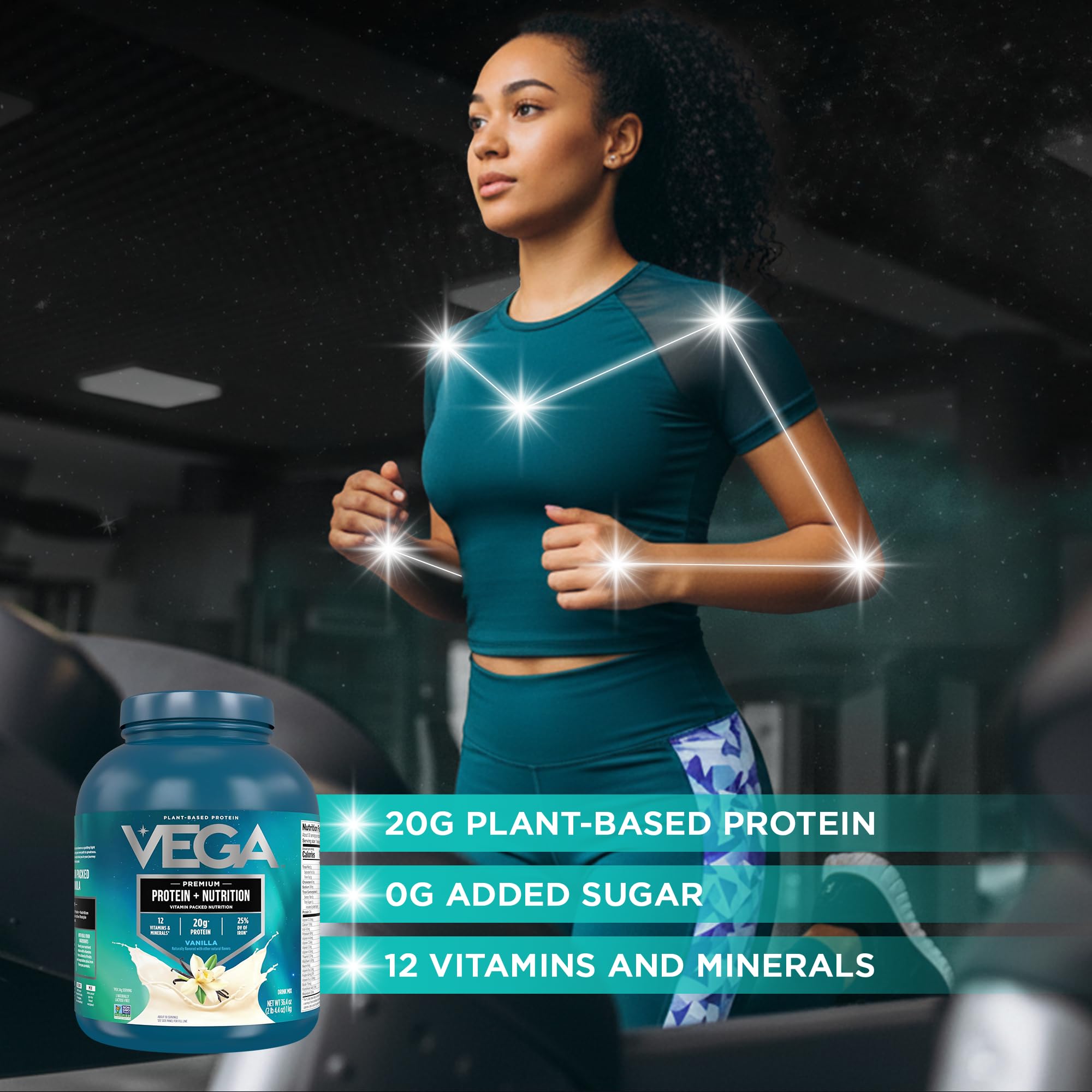Vega Protein + Nutrition – 20g Plant Based Vegan Protein Powder, Vanilla for a Dairy-Free Protein Shake – XL Tub, 2.3lbs (30 Servings) — Amazon image 3