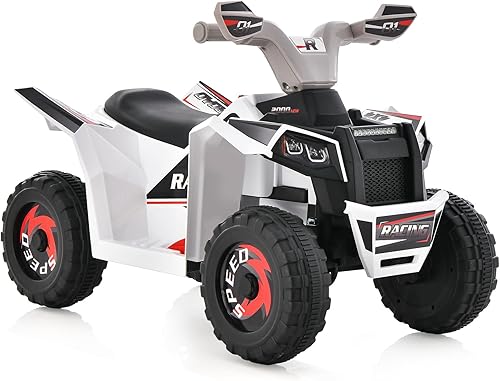 HONEY JOY Cuatrimoto para niños, juguete eléctrico de 6 V alimentado por batería, vehículo eléctrico para niños, adelanteatrás, pedal de pie, auto