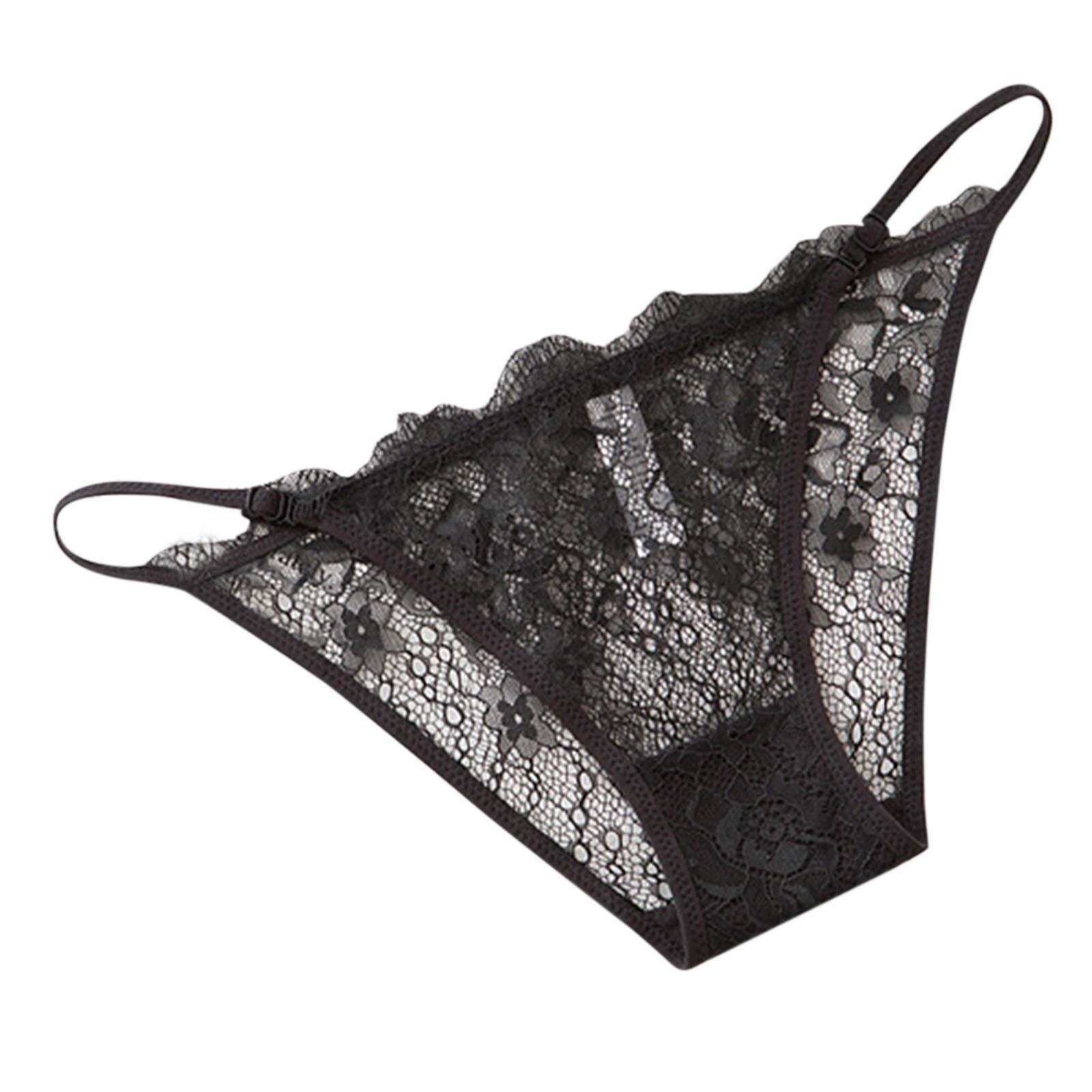 JEUROT Sexy Panties for Women No Show Panties Pearl T Back G String Embroidery Thong Sexy Lingerie Bikini