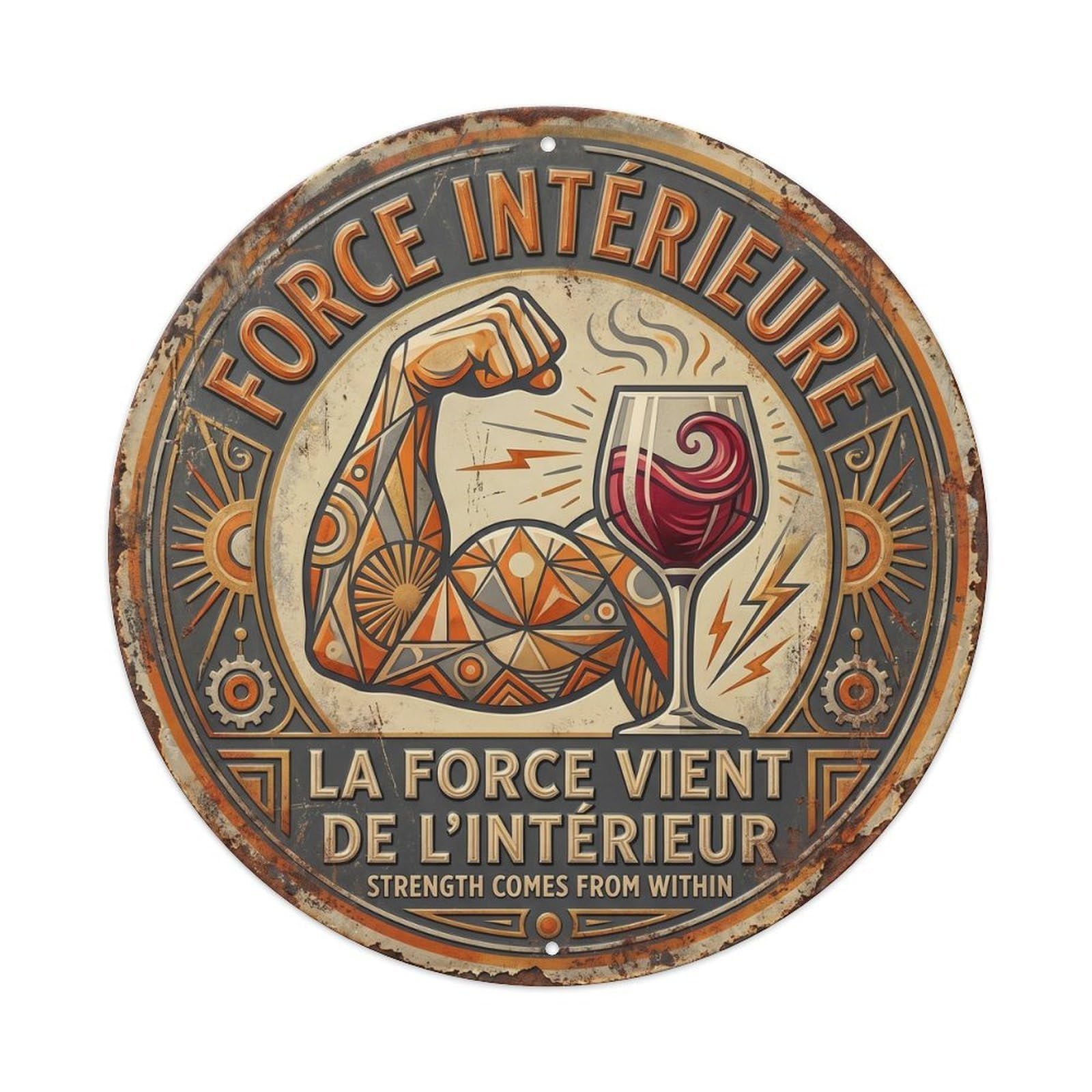 Strength Humorous Gathering Strength Metal Tin Sign