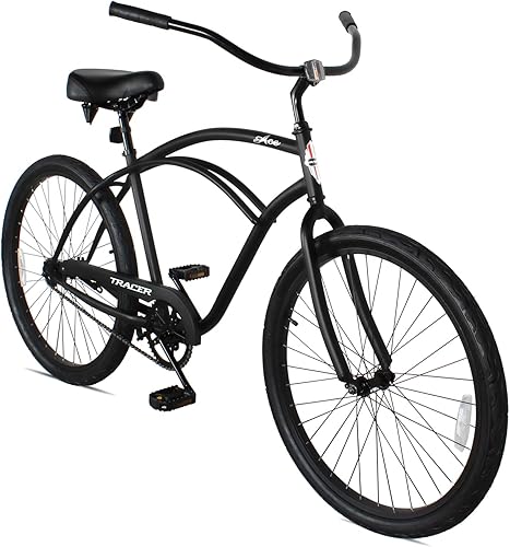 Miniatura 15 de Tracer ACE - Bicicleta crucero de playa de una sola velocidad de 26 pulgadas con freno de posavasos para hombres y mujeres, varios colores Verde