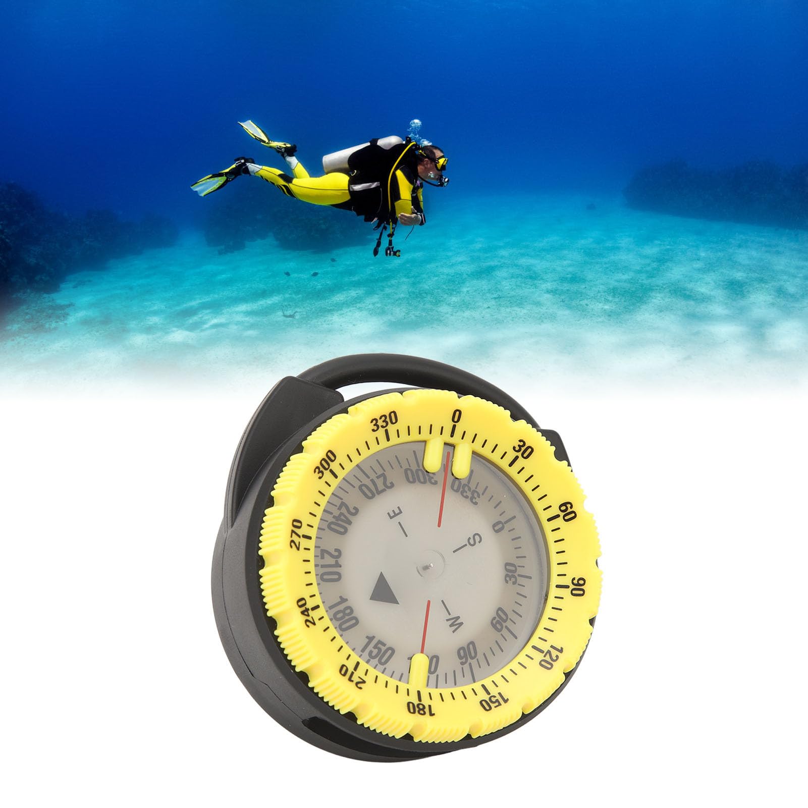 Brújula Submarina Luminosa de 50M para Navegación Precisa en Buceo: ABS