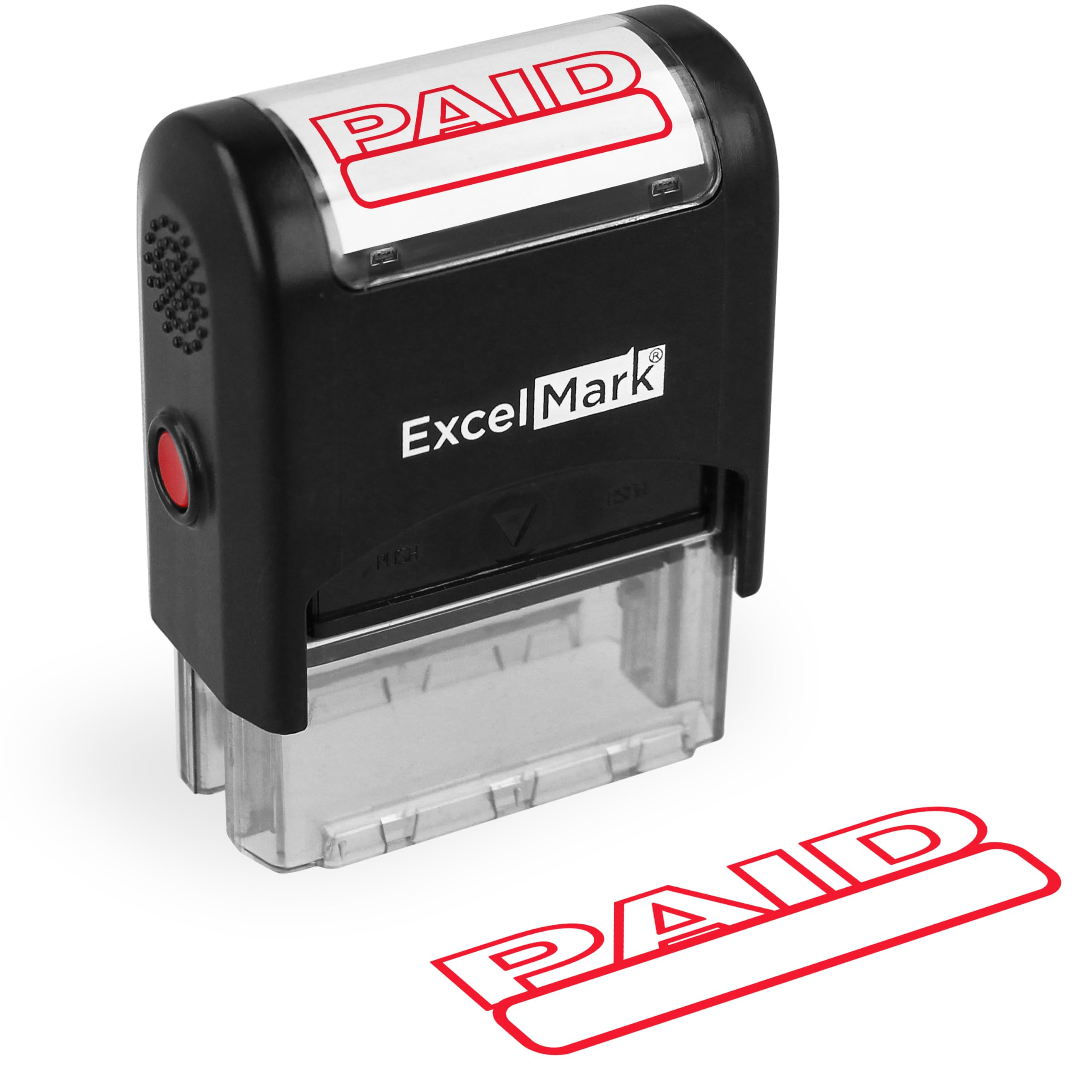 ExcelMark Paid Self Inking Rubber Stamp - Red Ink (42A1539WEB-R)