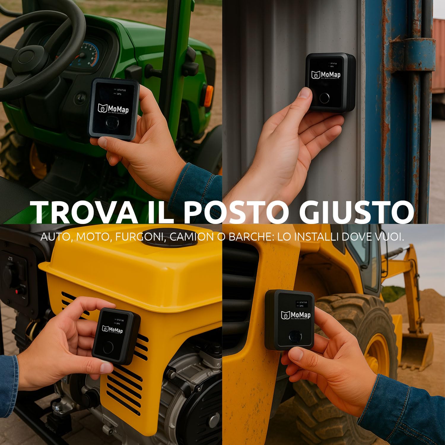 MoMap Box Light – Localizzatore GPS Portatile per Auto e Veicoli | SIM Inclusa con Abbonamento di 1 Anno, App 100% Italiana, Batteria Sostituibile | Facile da Installare (Tracciamento ogni 12 ore)