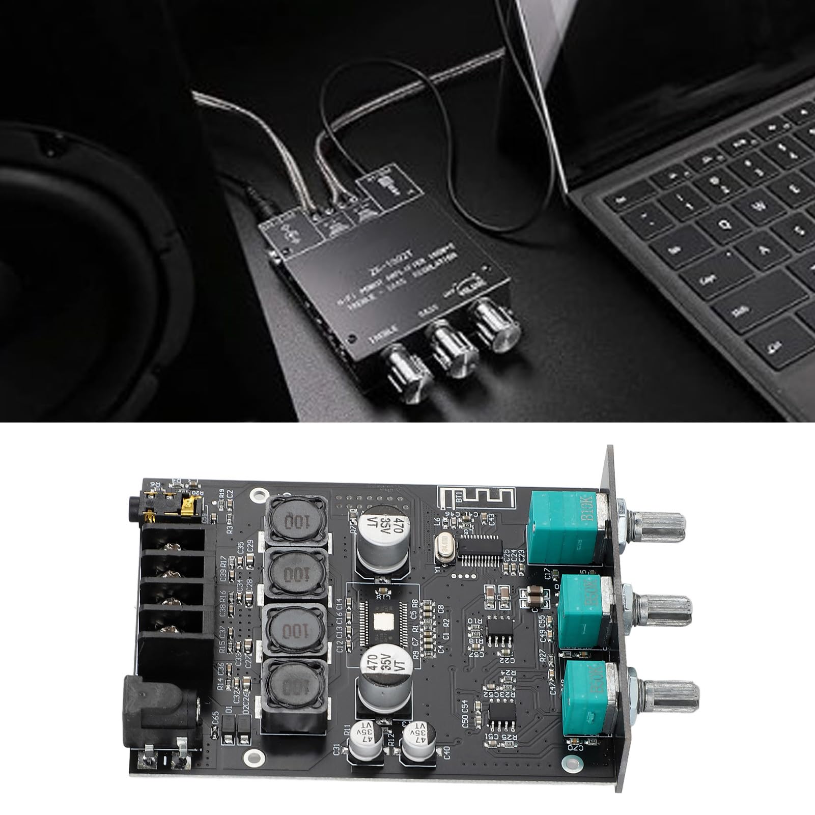 Carte D'amplificateur Bluetooth, Tpa3116d2 Récepteur Bluetooth Son Stéréo Module D'ampli Numérique Carte D'amplificateur Audio Bluetooth pour Home Cinéma DIY ZK-502T