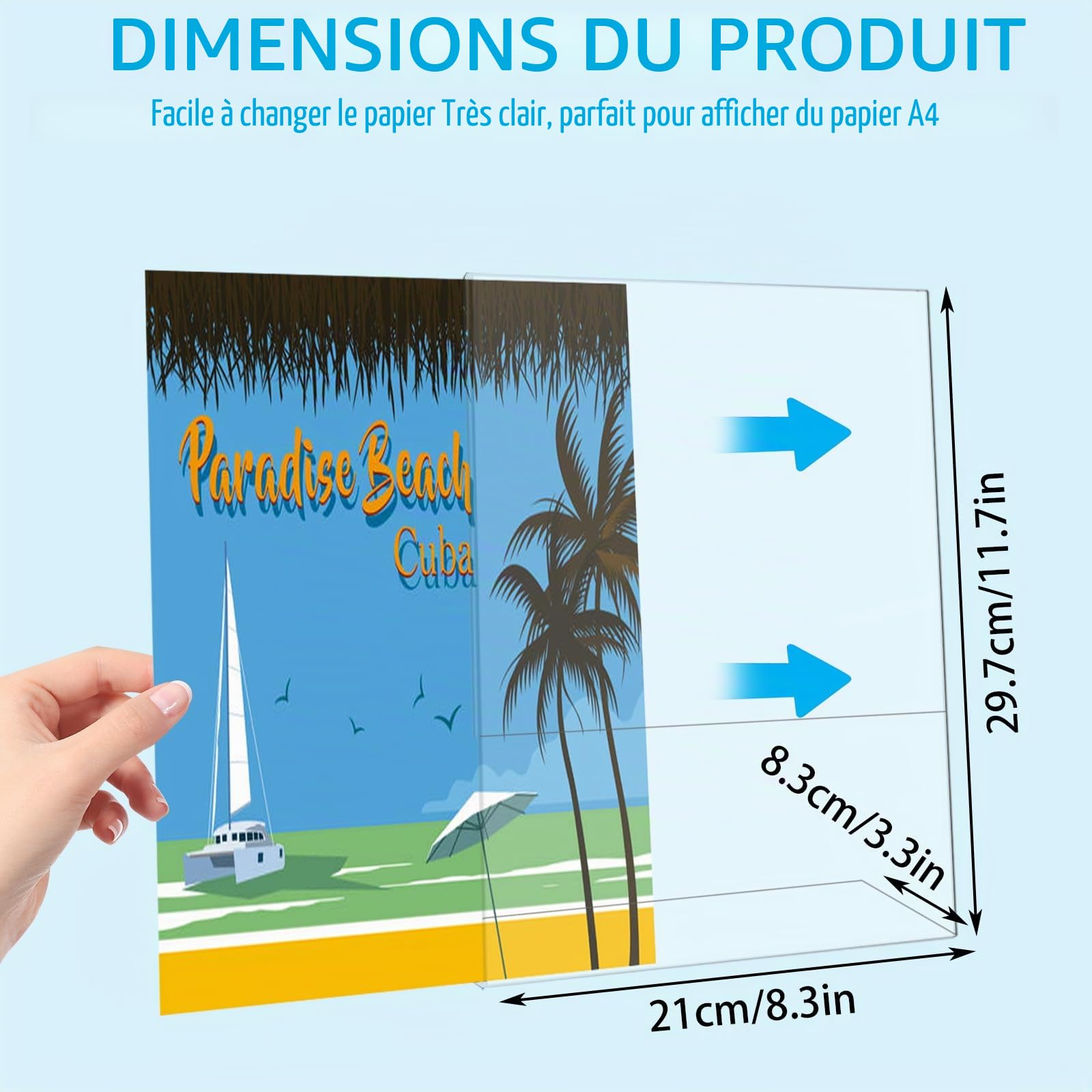 JMIATRY Lot de 10 Presentoir A4, Porte Affiche A4, Présentoir De Table pour les Hôtels, Restaurants, Comptoirs de Magasins - 210x297MM