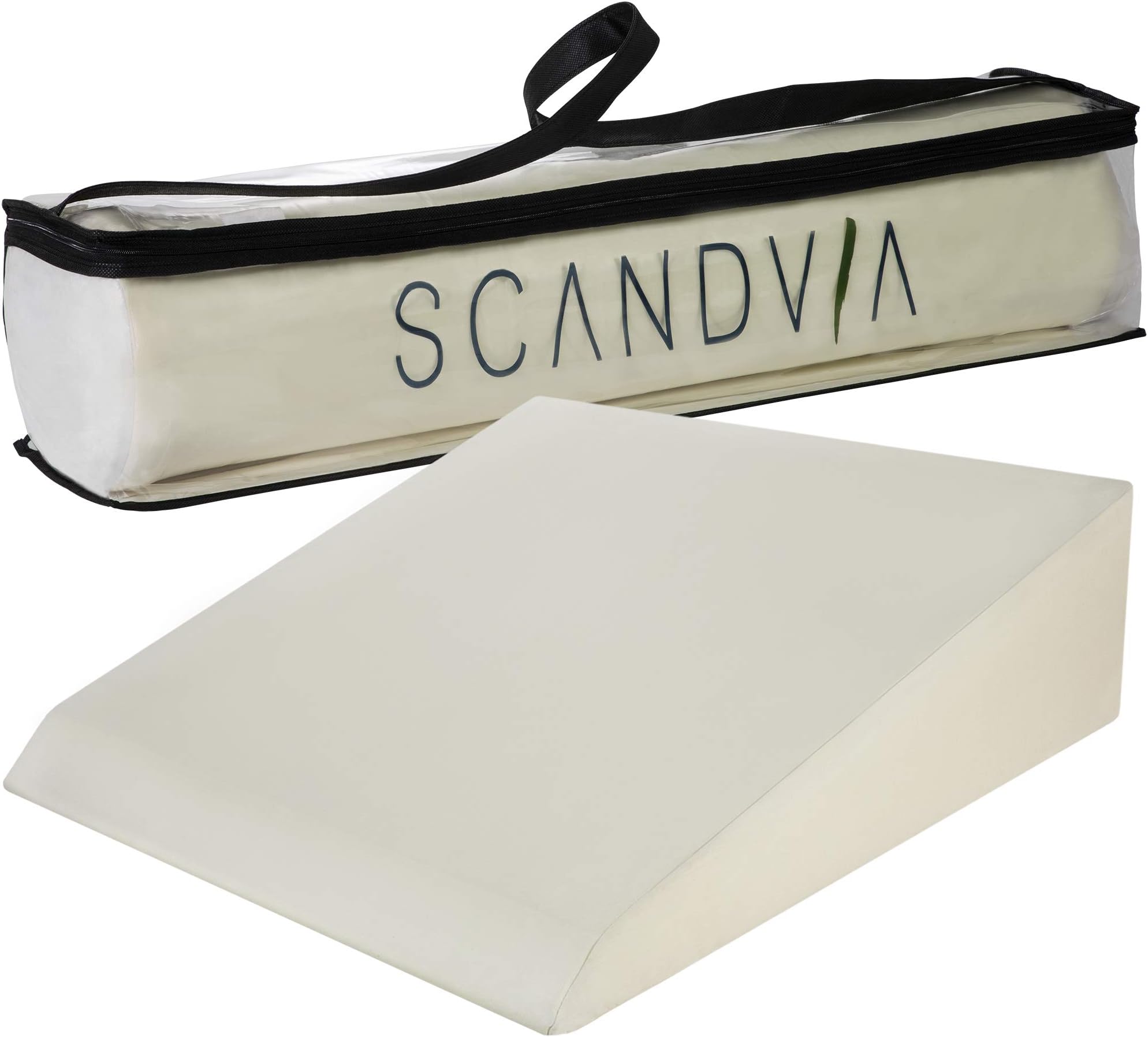 XL Memory Foam Wedge Pillow with Large, Soft Linen Cover - 8" Wider Than Most Sold