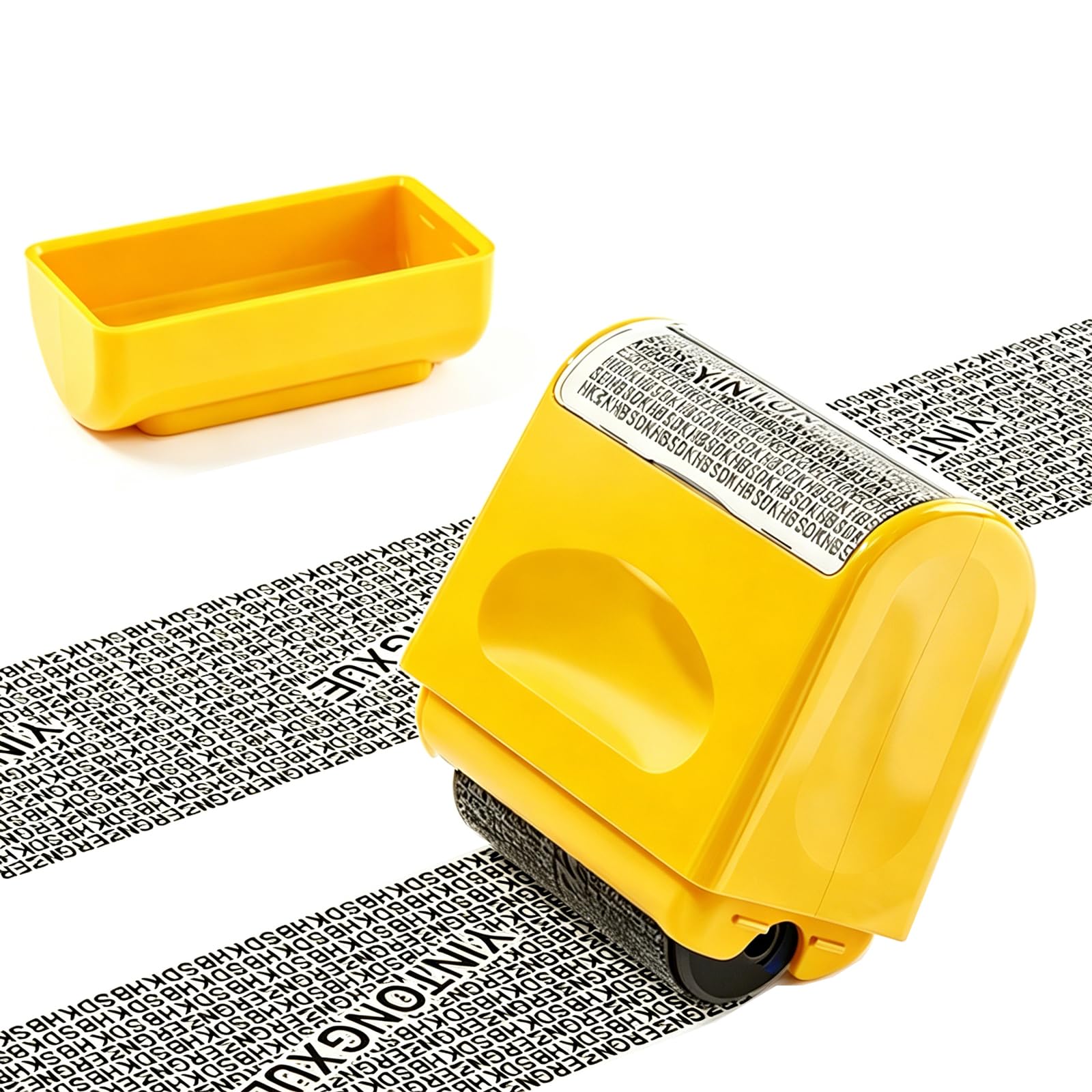 Stamp Roller, Address Blocker Stamp and Identity Theft Protection Roller Stamp, Cover Personal Details on Bank Statements and Mail Documents, Large Yellow Privacy Roller Stamp-image-26