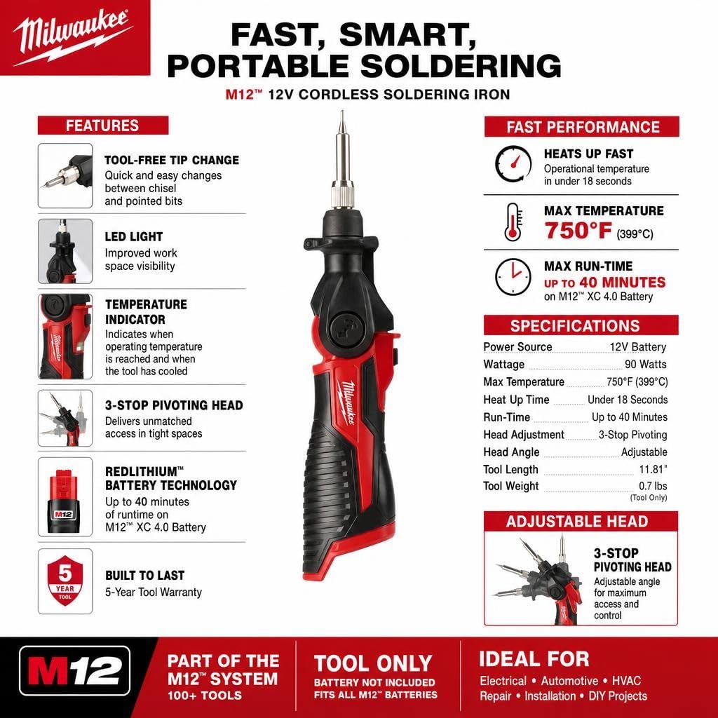 M12 Soldering Iron (Bare Tool)