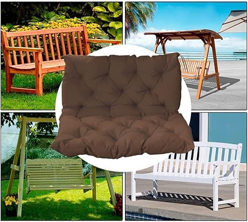 Miniatura 1 de Cojines de asiento de repuesto para columpio de 2 a 3 plazas con respaldo, cojines gruesos para silla reclinable con lazos, cojines de banco