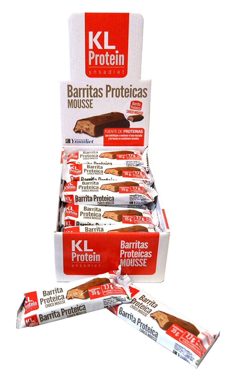 KL PROTEIN Barritas Proteicas y Energéticas, Sabor Chocolate, 35g, 20 Barritas