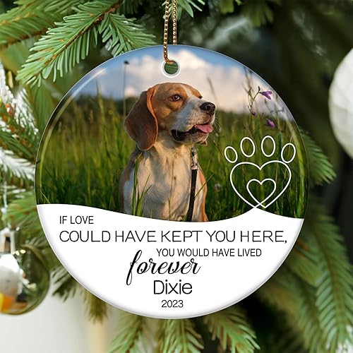 Miniatura 5 de Adorno conmemorativo personalizado para mascotas, adorno de Navidad para mascotas, regalo de pérdida de mascotas para siempre, regalo de recuerdo de