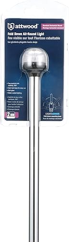 Miniatura 6 de Attwood 5550-PA20-7 Lightarmor - Luz de poste plegable de 20 pulgadas para barco marino de 360 grados