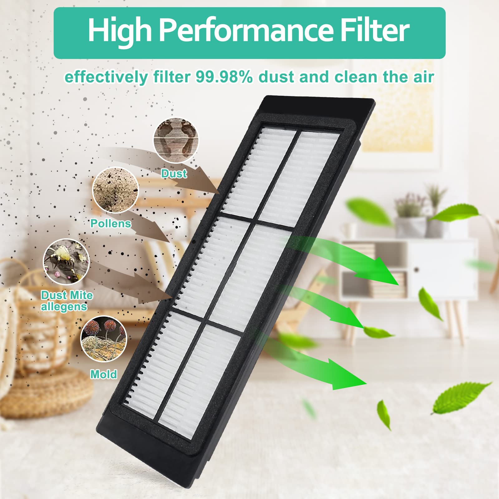Confezione da 9 spazzole di ricambio per Xiaomi S5 Max S6 Pure S6 MaxV Roller Brush HEPA filtro panno panno accessorio (nero