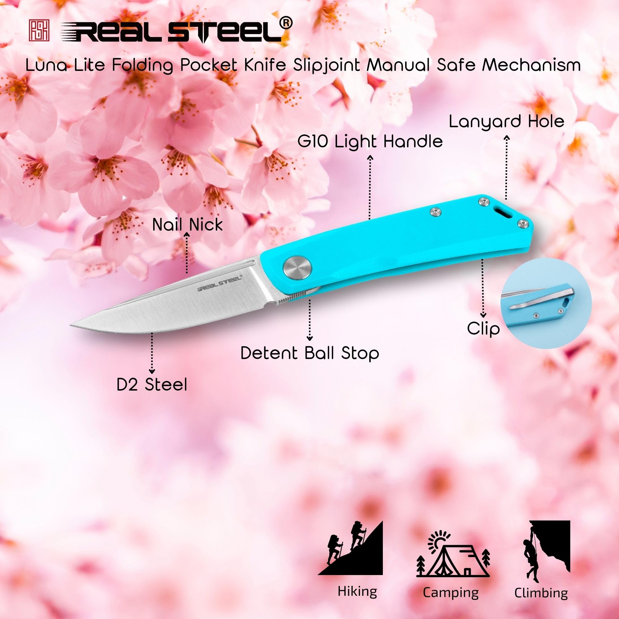 トライアルセット・サンプル LUNA RSK Luna TS | Monochrome Anodizing | Titanium – Real Steel Knives