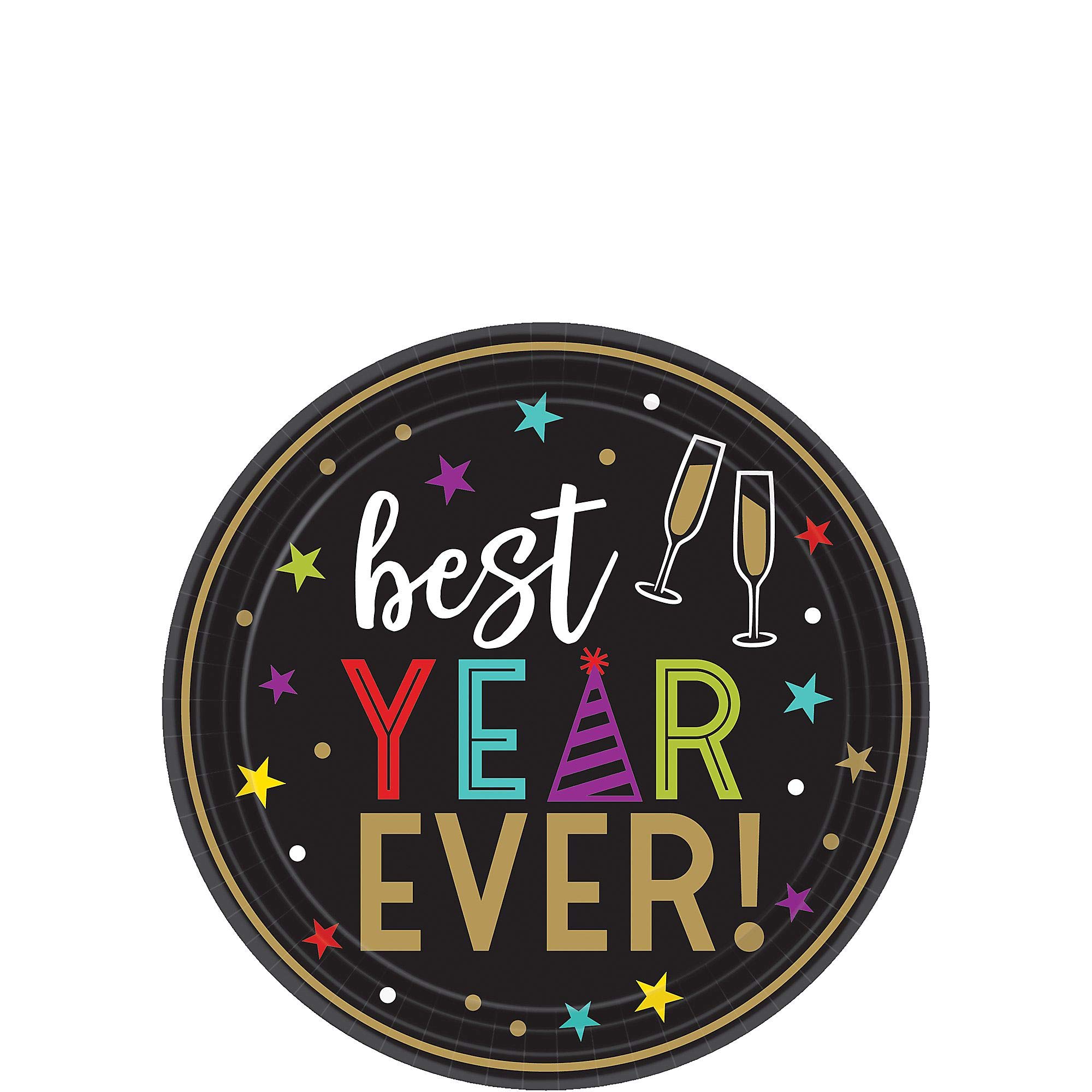 amscan742205 - Bright New Years Eve Party Paper Plates - 60 Pack