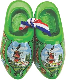 Netherlands Wooden Shoes Magnet Green (2.5")