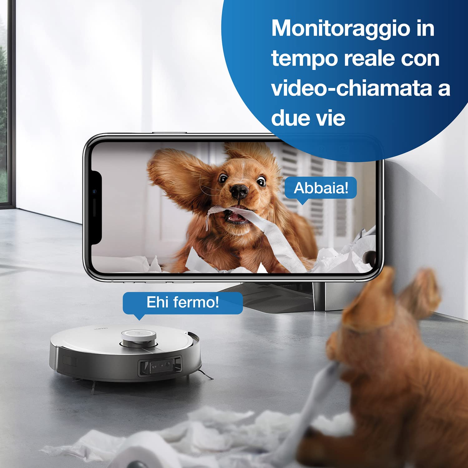 ECOVACS DEEBOT X1 OMNI, Robot Aspirapolvere con Funzione Lavaggio, Stazione di Pulizia Multifunzionale, Autopulizia Automatica, 5000pa, Rilevamento Ostacoli 3D, Batteria 260min, Assistente Vocale Yiko