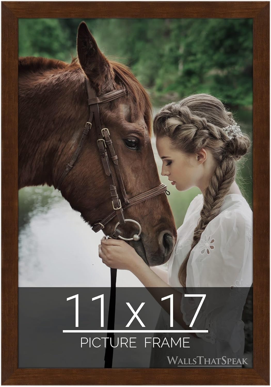 wallsthatspeak 11x17 Mocha Walnut Picture Frame for Puzzles Posters Photos or Artwork