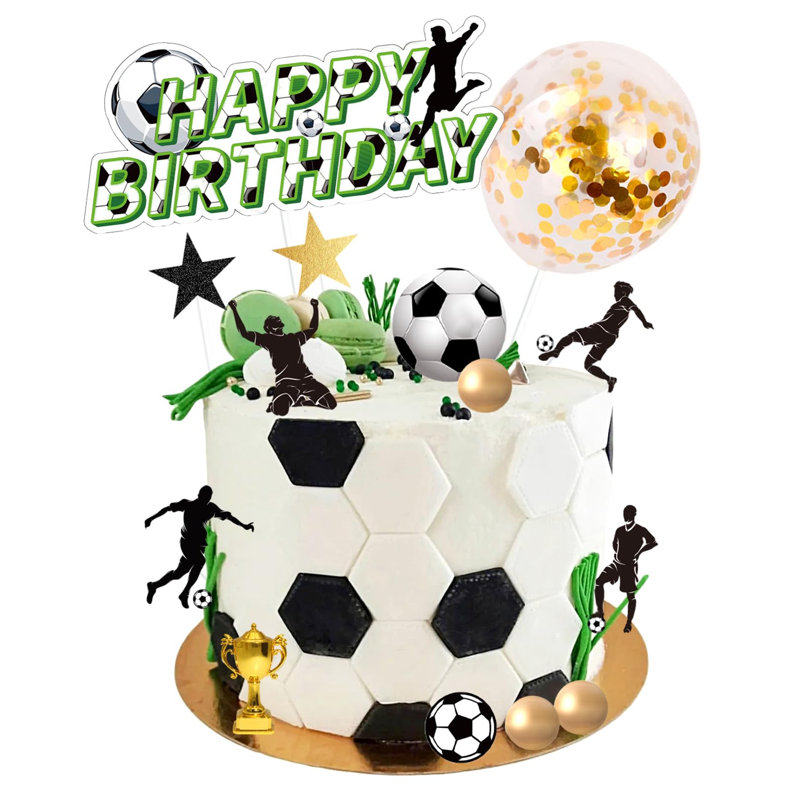 29 Piezas Decoracion para Pastel de Futbol Adornos Tartas Cumpleaños cakes Deportivos Tema DecoracióN con Happy Birthday para Escenas Temáticas de Fútbol Fiestas de Cumpleaños
