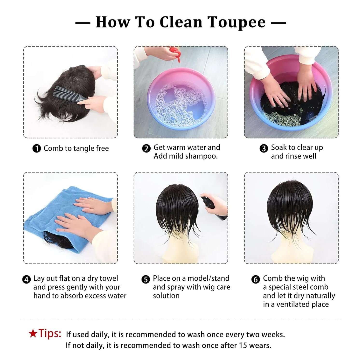 FPM Toupee Lace Front Hair Replacement System - 10x8" Human Hair Pieces for Men (#1 Jet black)