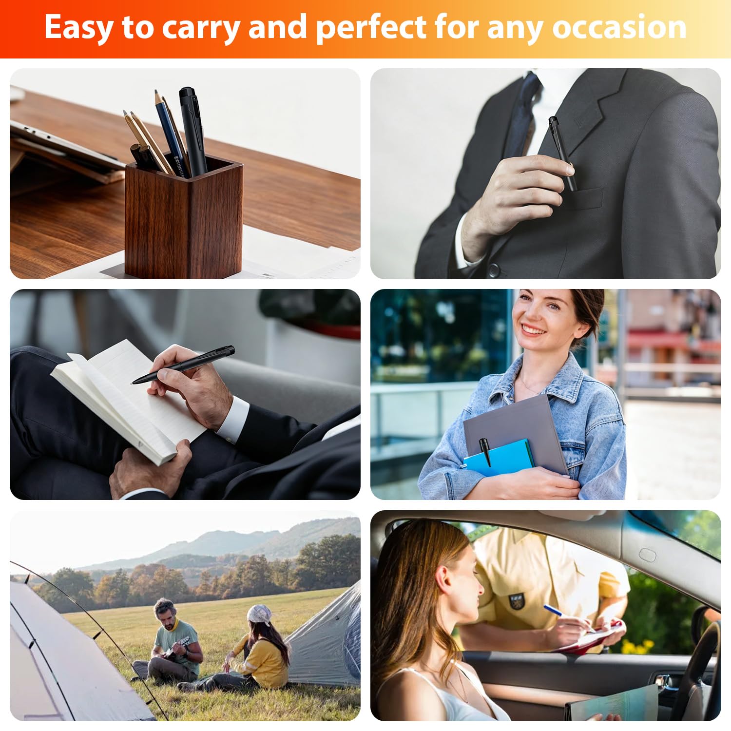 1080P Body Camera Pen, Mini Body Camera with Video or Picture Taking, Surveillance Cam for Indoor Outdoor - 4