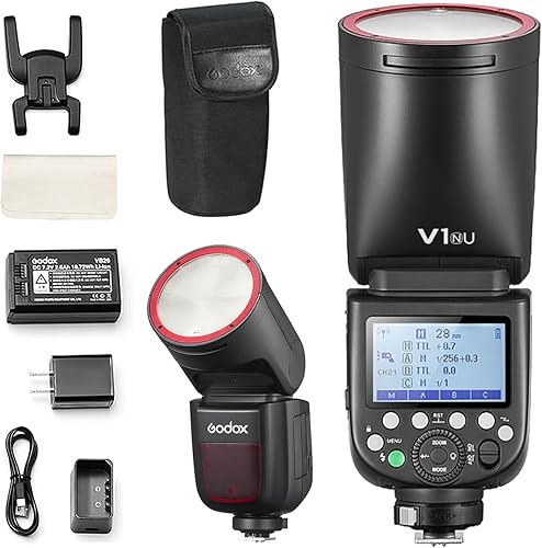 Miniatura 7 de Flash GODOX V1-C Versión USA para Canon, Flash Speedlight V1-CU con 2.4G Inalámbrico TTL, Batería Recargable, Sincronización de Alta Velocidad