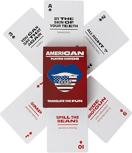 Miniatura 2 de Cartas de juego American Lingo  Tarjetas de viaje  Aprende vocabulario de argot americano de una manera divertida y fácil  52 traducciones esenciales