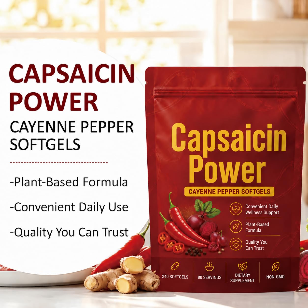 BePurex Capsaicin Power – Cayenne Pepper Softgels, 240 Softgels — Amazon image 2