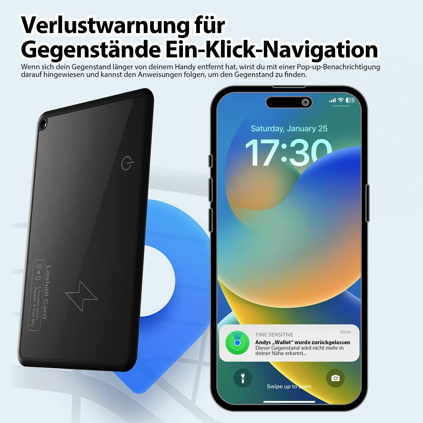 Tracker Android Wvoillty Smart Tag Rechargeable - Compatible Google 'Mon Appareil', Pour Clés, Valises, Portefeuille (Blanc)