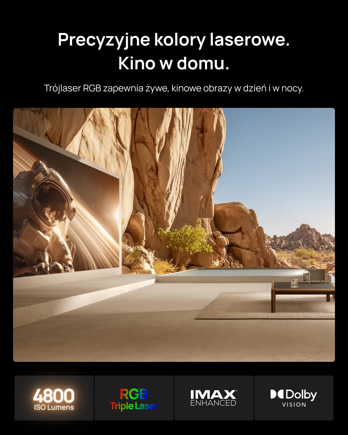 XGIMI TITAN Noir Projektor 4K Triple Laser,4800 ISO,7000:1