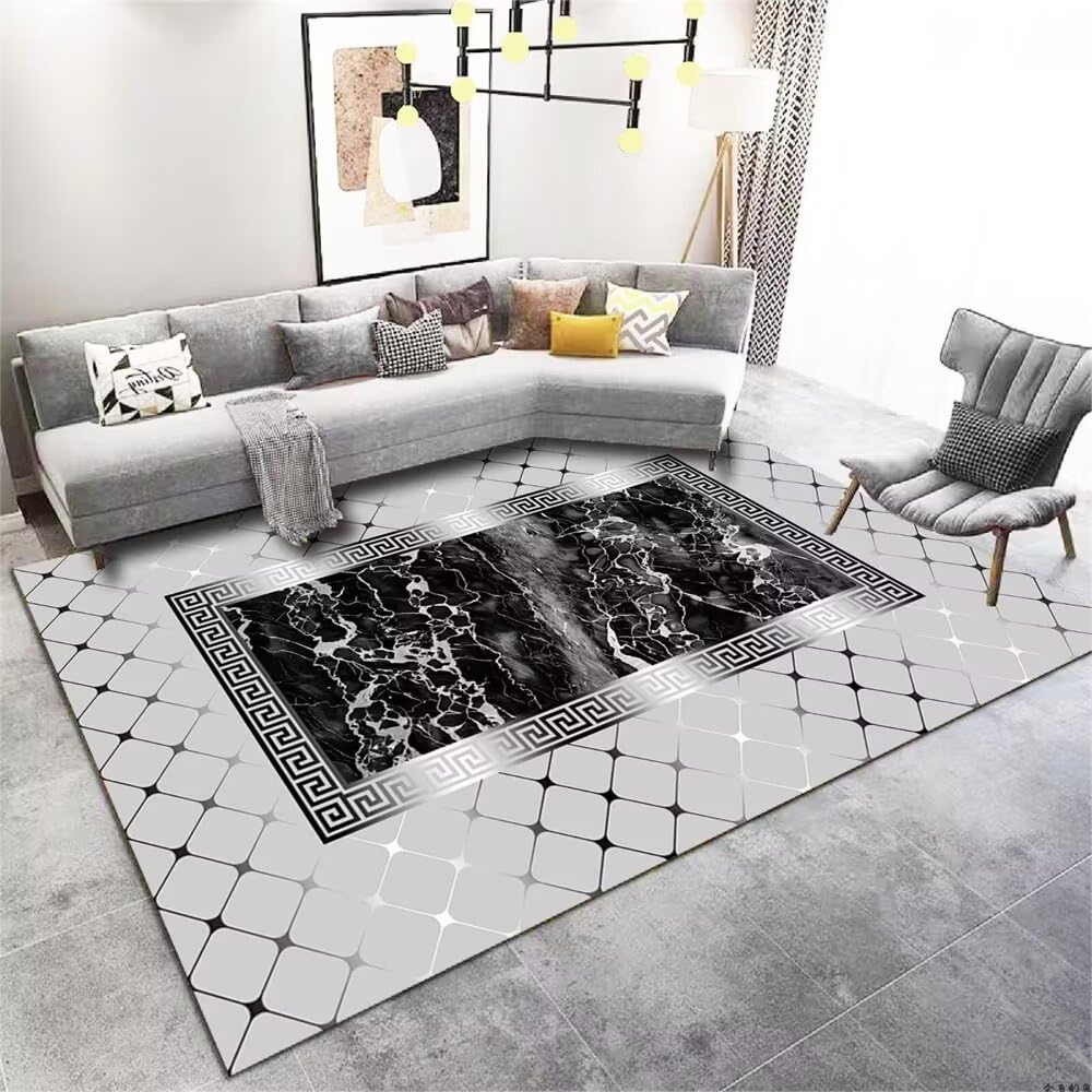 Tapis de sol gris 120x160 cm effet marbre : la solution anti-glisse pour votre cuisine