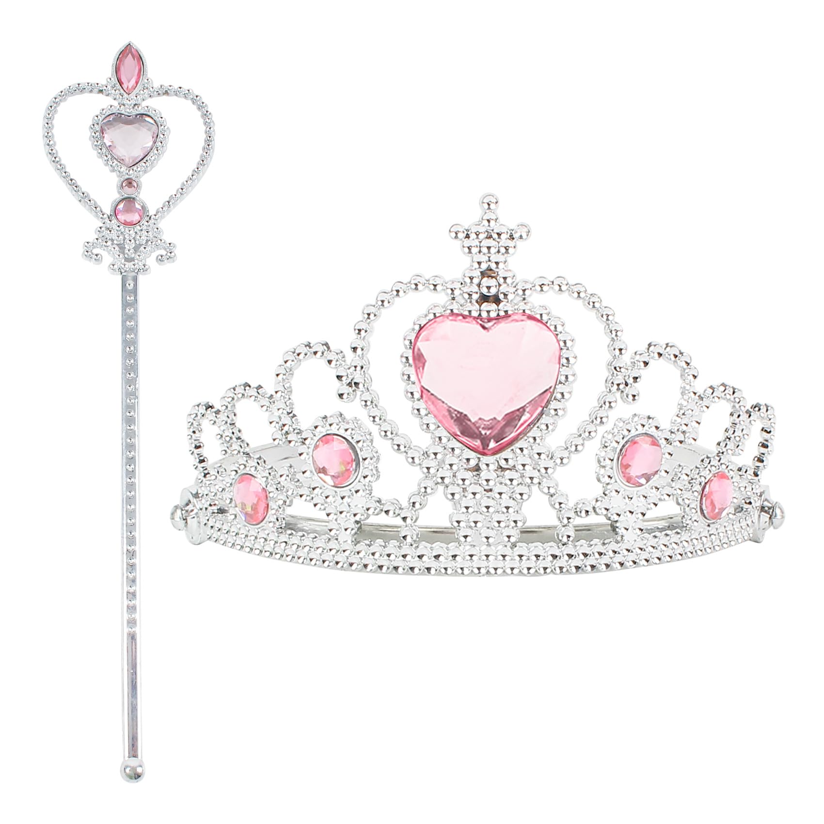 XiangGuanQianYing Princess Dress Up Accessories Princess Wands and Crowns for Little Girls Tiara Wand Set Party Supplies