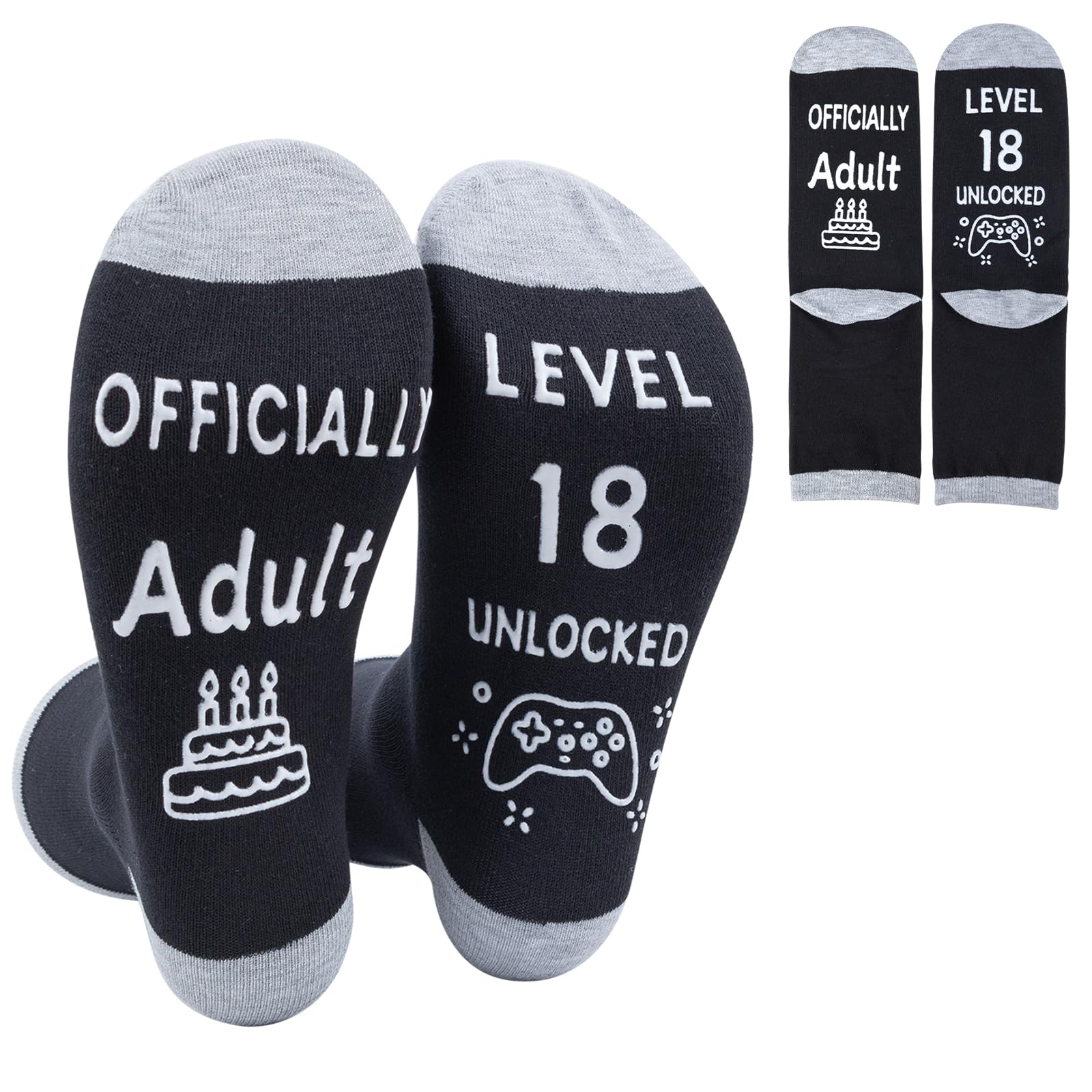 18th Birthday Gifts for Boys, Birthday Decorations Gift Novelty Socks, Gifts for Boys Son Grandson Nephew Friend F6-SRW (18th Birthday)