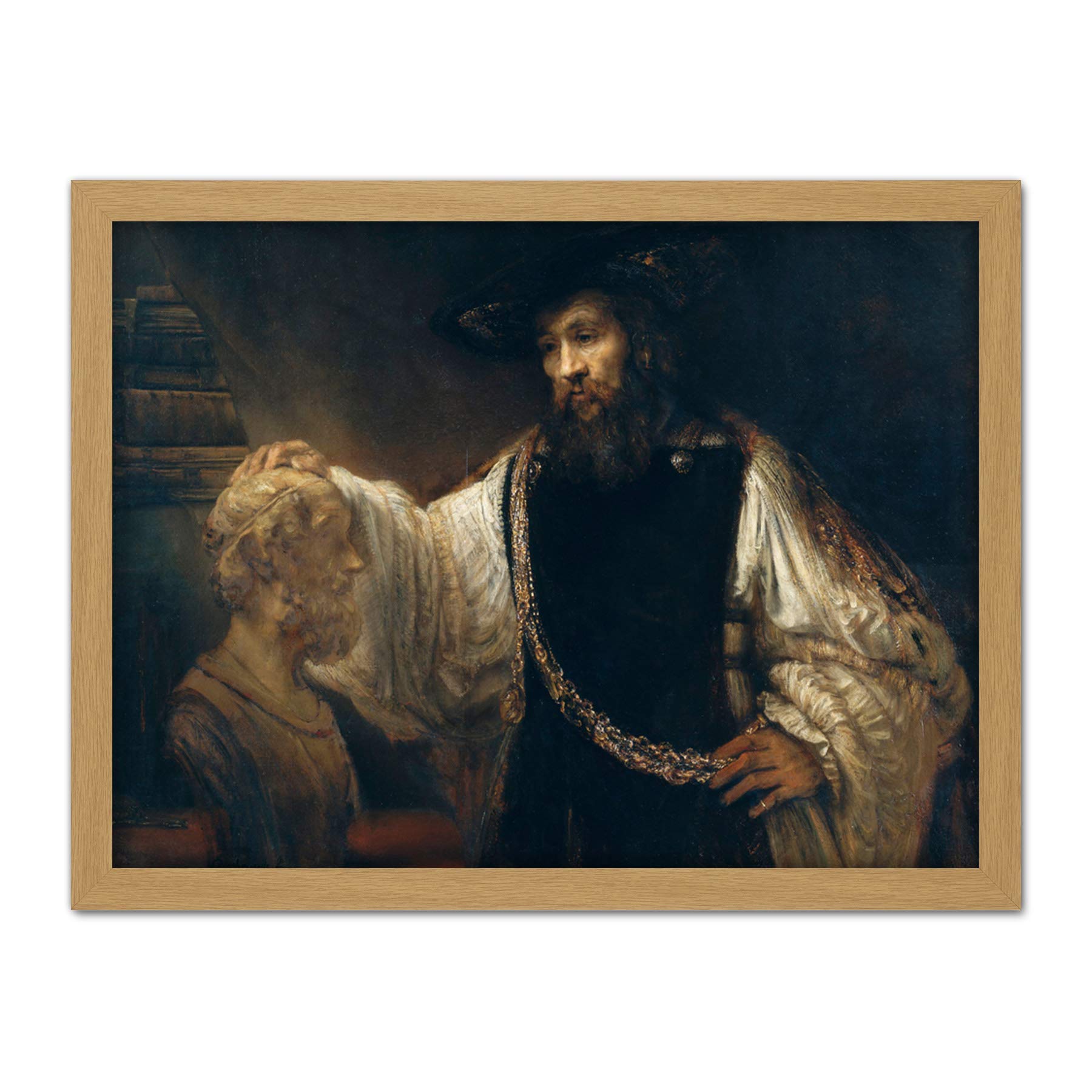 Rembrandt Aristotle With A Bust Of Homer Cropped Large Framed Art Print Poster Wall Decor 18x24
