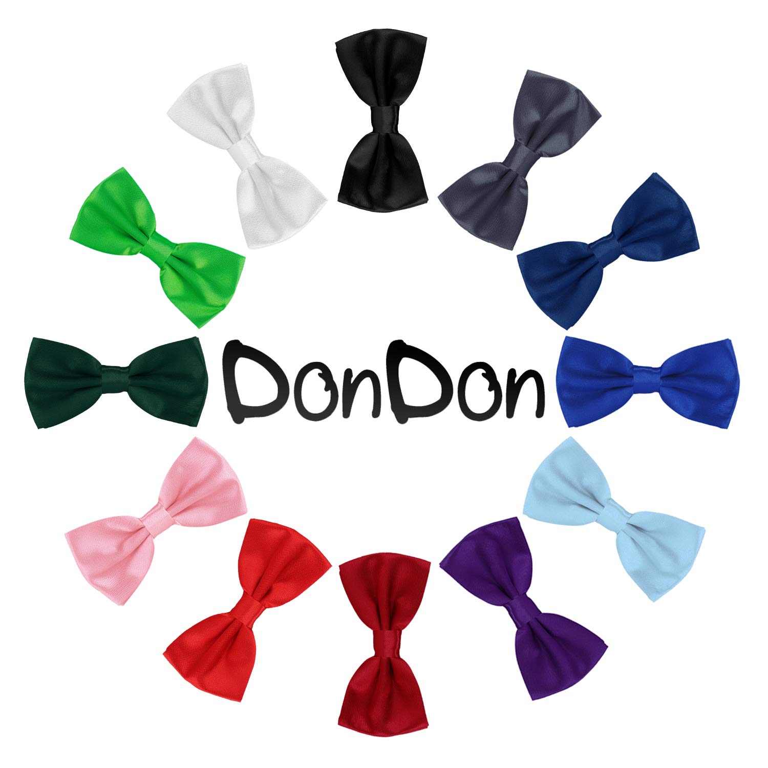 DonDon Set de 10 Pajarita para hombre de 12 x 6 cm ajustable y lista para usar