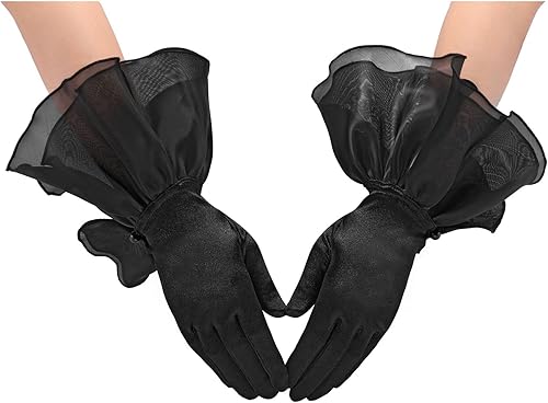 Miniatura 4 de Ayliss Guantes de boda para mujer, de satén, pétalos, ópera, fiesta de los años 20, para ocasiones especiales, vestido formal de baile o cosplay