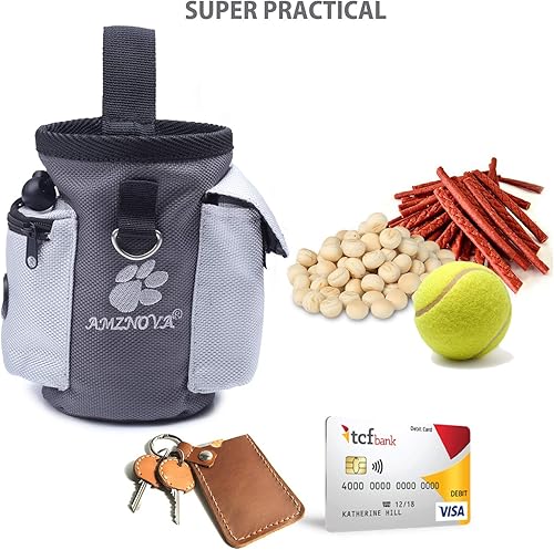 Miniatura 4 de AMZNOVA Bolsa de golosinas para perros, bolsa de entrenamiento para cachorros, contenedor de aperitivos para caminar de animales, el mejor paquete