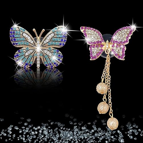 Miniatura 5 de Clips de ventilación con diseño de mariposa brillante, 4 piezas de ambientadores de aire para automóvil, clips de ventilación para difusor de