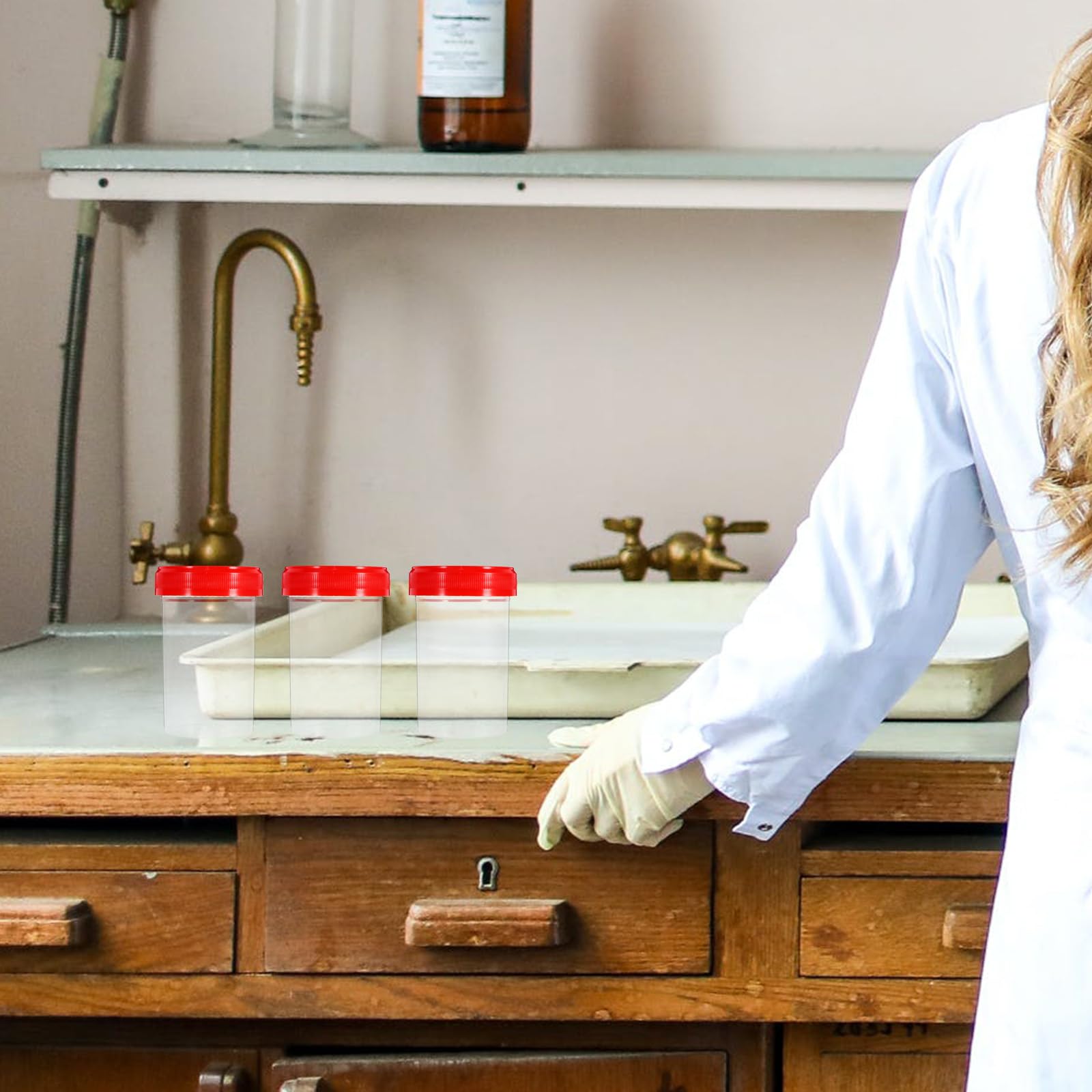 POPETPOP 20 Stück Sterile Probenbecher 60 Ml Mit Schraubdeckel Lecksicher Urinbehälter Für Medizinisches Labor Probenahme Und Flüssigkeitsentnahme