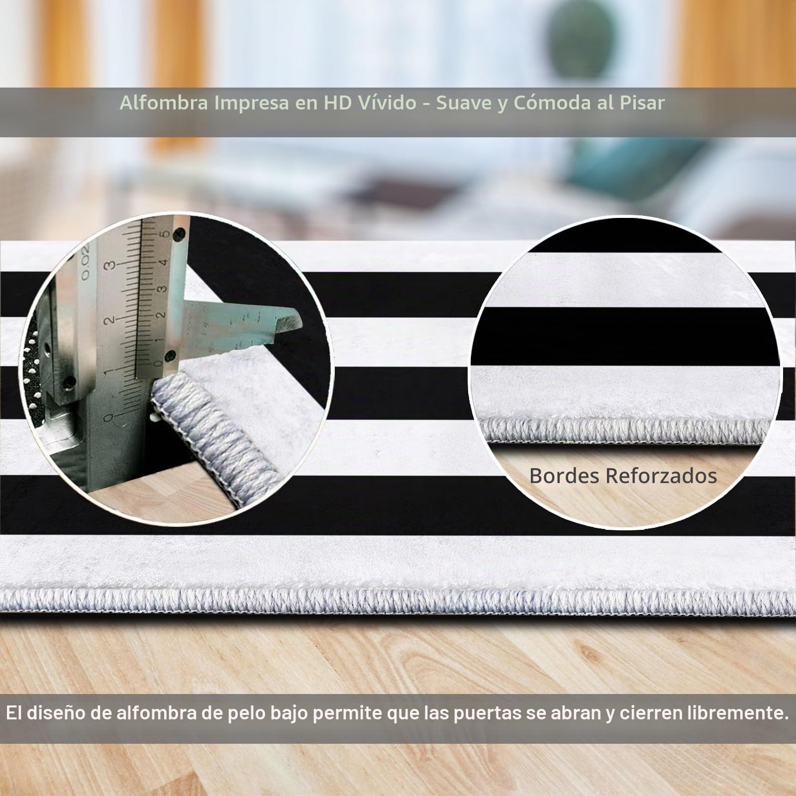 Alfombras de Salón Rayas Blancas Y Negras 120x180cm Alfombra Impresión 3D Moderno, Suave Pelo Corto Lavable, para Dormitorio, Comedor, Salon, Decoración del Hogar