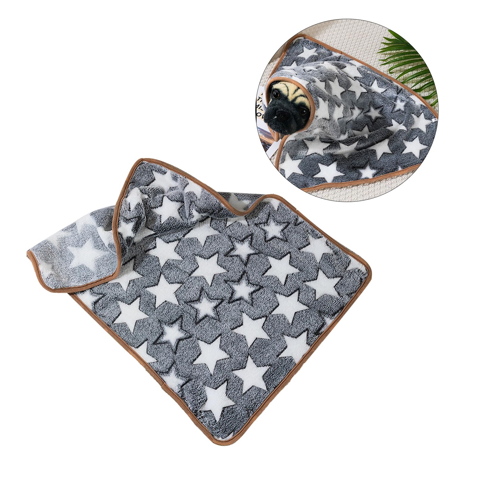 Manta Gris para Mascotas, Cálida Felpa para Mascotas, Suave Y Cómoda, con Patrón de Estrellas, Mantas para Perros Y Gatos, Manta para el Hogar, Sofá, Perros, Cachorros,(XL-Manta Estrella Gris)